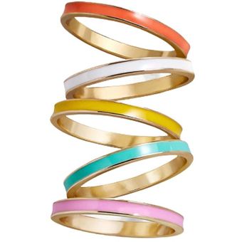 5pc simples bandas coloridas apilando anillos fijados 