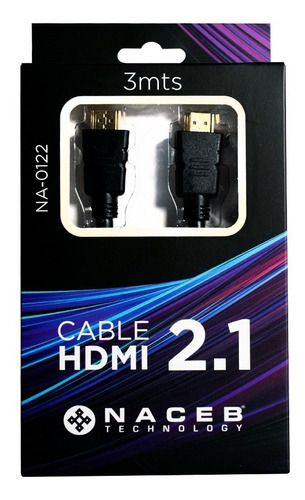 Naceb Cable Hdmi 2.1 Hdr Dolby Vision Compatible 3 Metros