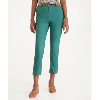 Pantalon Chino Unicolor Con Cinturon