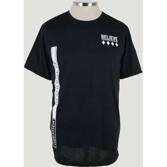 Camiseta Para Hombre Manga Corta Negro Marca L&H - Compra Ahora