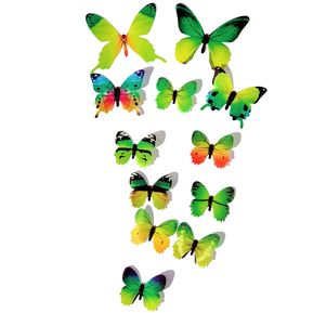 Mariposas Decorativas En 3D Con Adhesivo Por 12 Unidades Morada