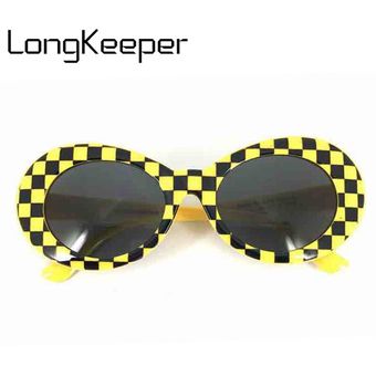 Longkeeper Quality Kurt Cobain Sunglasses Women Oval Mosaic 