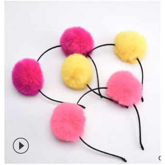 Tiara de accesorios para el cabello con cabeza de conejo y orejas de conejo para niñas dulces 1 piezas 