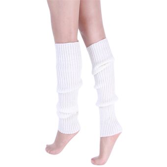 1 par de calcetines de pantorrilla de punto de tejido de color sólido para mujer 