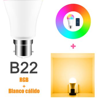 Bombilla de luz inteligente WiFi de 15W B22 RGB blanco cálido 