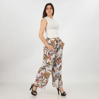Pantalón Palazzo Floreado acampanado mujer - Color Blanco | Linio Perú - GE582FA07U3FXLPE Pantalón Palazzo Floreado acampanado mujer - Color Blanco | Linio Perú - GE582FA07U3FXLPE