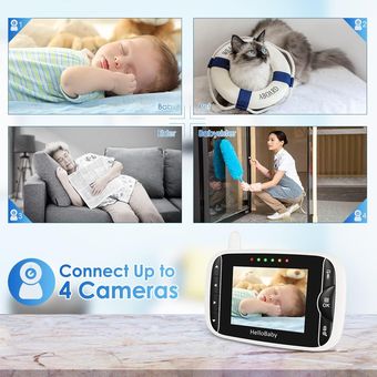 HelloBaby Monitor de bebé con 2 cámaras, monitor de bebé de video IPS de 4  pulgadas sin WiFi para pr…Ver más HelloBaby Monitor de bebé con 2 cámaras