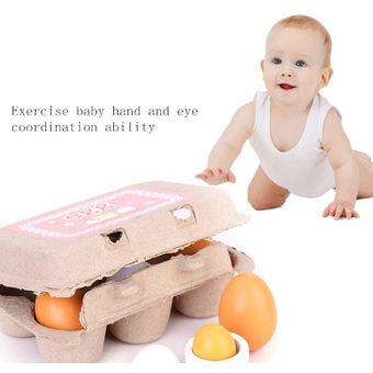 Juego de huevos de juguete Montessori con caja juguete educativo para niño HON 