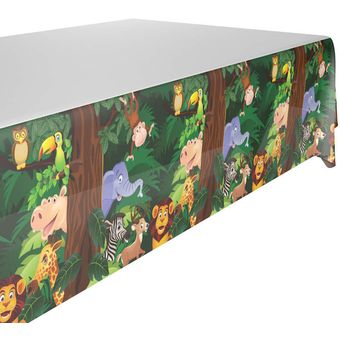 Mantel de animales de la selva para niños cubierta de mesa de 132x220cm búho Le 