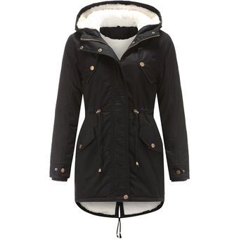 Parka Mujer Casual-negro 