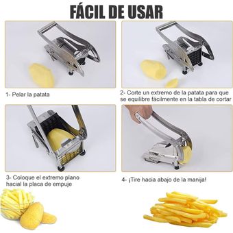 GENERICO Cortador Picador De Papas Fritas Acero Inoxidable 12mm