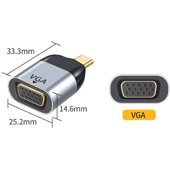 compatible con VGA RJ45 Mini D Adaptador de vídeo USB tipo C a HDMI 