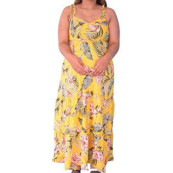 Escultura Psicologicamente resistirse Vestido maternidad largo amarillo flores rosadas | Linio Colombia -  GE063FA08V8UBLCO