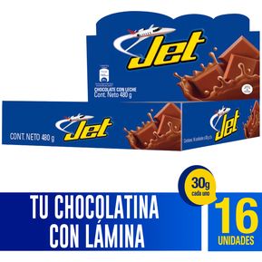 Chocolatina  Jet Leche x 16 unidades x 30gr