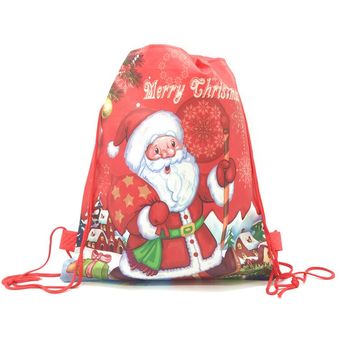 Bolso de lazo de dibujos animados de Santa Claus mochila escolar de 
