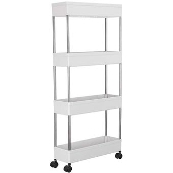 Carro organizador de metal para baño Makom Home® color blanco