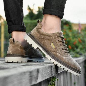EUR 38-46 Zapatos casuales de cuero para hombre Zapatos de viaje antideslizantes Verde 