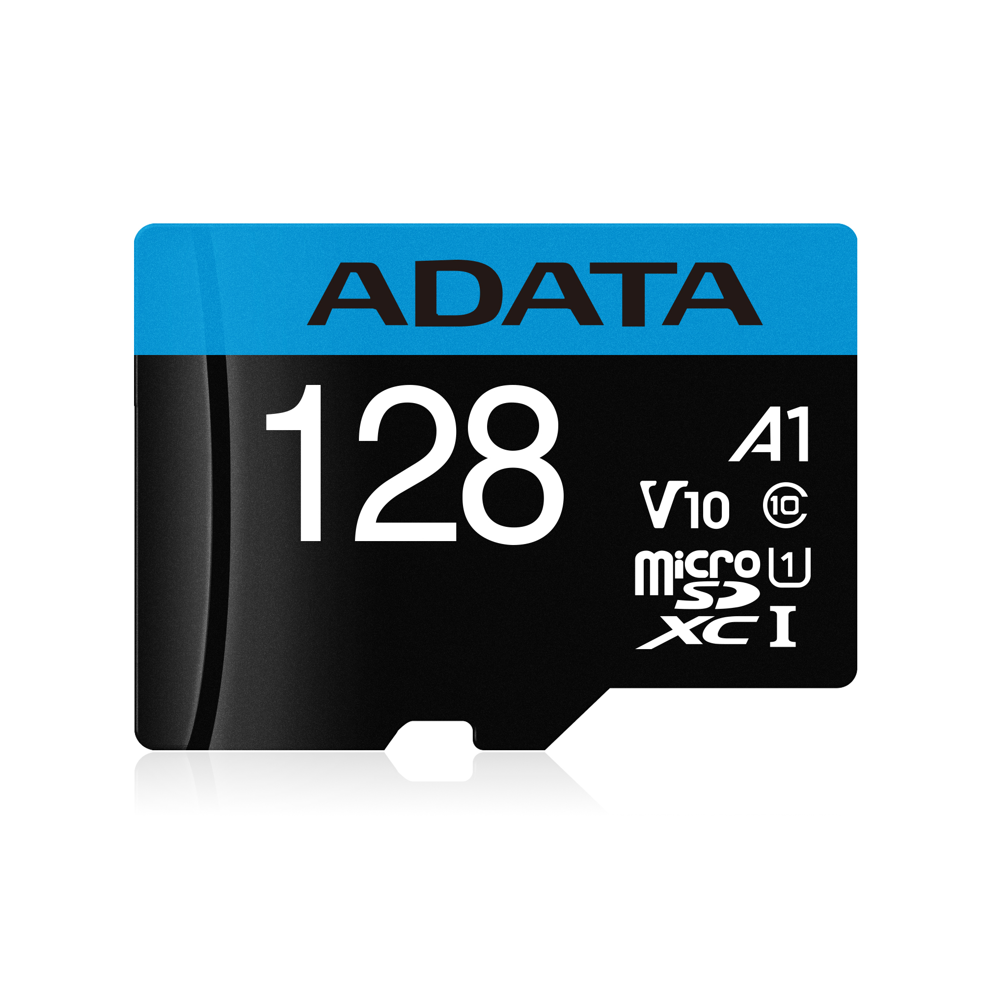 ADATA Tarjeta de Memoria Micro SDXC con Adaptador, 128 GB, Color Negro con Azul (Clase 10)
