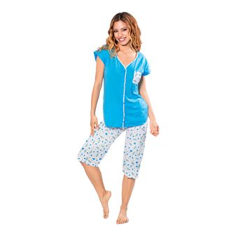  Bebé - Conjunto para dormir y descansar de camisa de manga  corta con botones y pantalones de pijama para mujer, S : Ropa, Zapatos y  Joyería