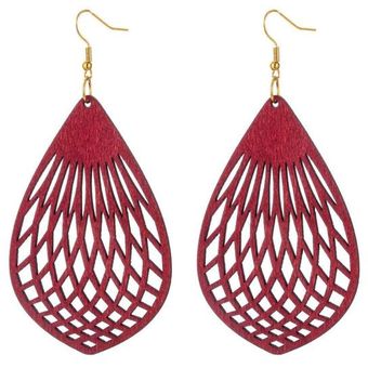 Pendientes Colgantes De Yuluch Pendientes Largos De Madera 