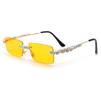Gafas de sol de diamante sin marco Gafas de solmujer 