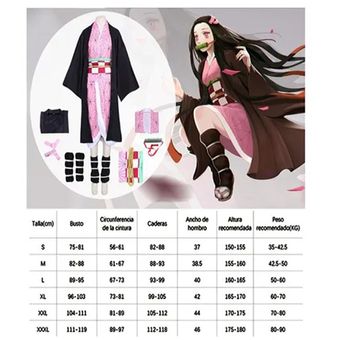 Disfraz de Cosplay Anime Demon Slayer Nezuko Kimono 6 Piezas 
