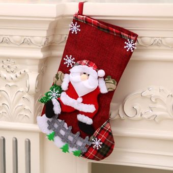 Navidad Medias colgantes decoración decorativo Calcetines grandes botas de lino colorido árbol de Navidad El viejo colorido 