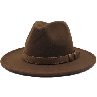 sombrero Fedora de jazz para hombre  sombrero de lana caqui  sombrer 