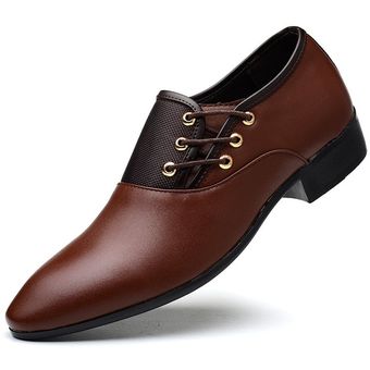 Zapatos italianos de cuero para hombre-brown 