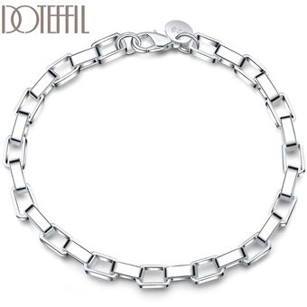 Joyas Doteffil 925 Brazaletes A Cuadros De Plata Esterlina 