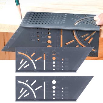 2 piezas 3D regla de ángulo gris multifuncional carpintería 