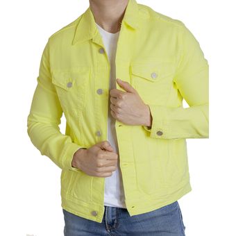 Chamarra De Mezclilla Hombre Indicum High Slim Fit Amarillo