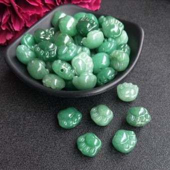 Perlas Sueltas Verde Esmeraldaamarillo Pie Gato Pie Tallado 