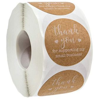 caja de regalo para Adhesivo de Papel Kraft con etiquetas redondas 
