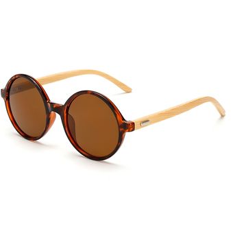 Gafas de sol redondas femeninas gafas de sol de bambúmujer 