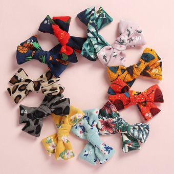 Chic Linda Europea pinza para el pelo con lazo niños chica DIY accesorios para el cabello para niños leopardo lindo pasador pinza para el pelo de bebés sombreros BB037D 
