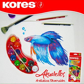 Acuarelas Para Niños Kores Akuarellos Mini Set X12 Colores