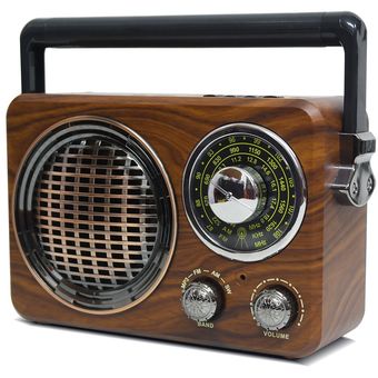 Radio Portatil AMFM Retro Vintage Parlante Bluetooth Mp3 Recargable  GENERICO