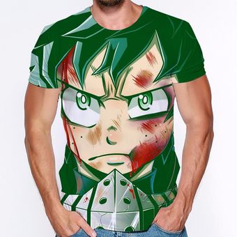 Camiseta de Anime Academia My Hero para hombre Camiseta japonesa de manga corta con estampado de anime para hombre Camiseta Masculina 