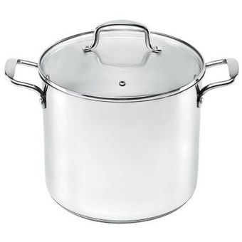 Olla de acero inox con tapa de vidrio 20qt