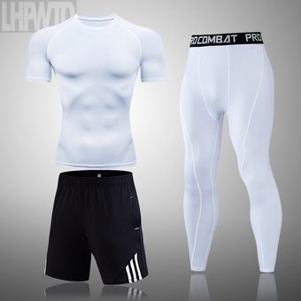 camiseta de corta Conjuntos de secado rápido para correr para hombre ropa deportiva para gimnasio y trotar medias de baloncesto trajes deportivos 
