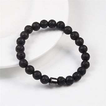 Pulsera De Roca Natural Para Hombres Energía Hematita De 68 