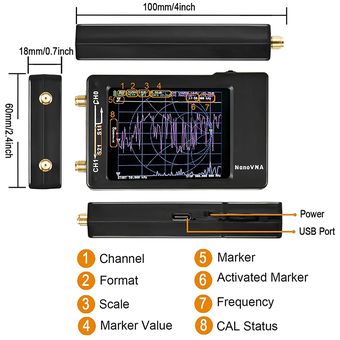 kit de analizador de antena VNA Analizador de red vectorial NanoVNA-H 