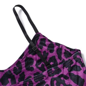Mujeres verano leopardo pijamas fijaron sin mangas con 