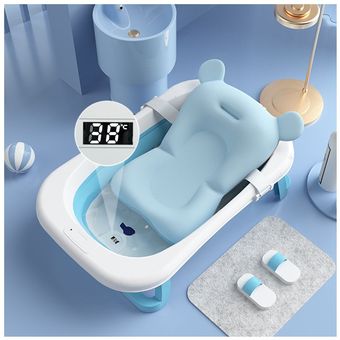 Bañera Moderna Para Bebé Linium con Termómetro Color Aqua