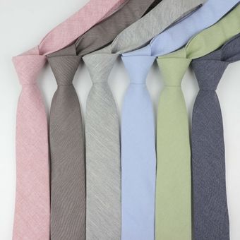 Corbatas de algodón para hombre corbatas de colores lisos y estrechos #15 