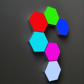 Lámpara cuántica colorida RGB LED Hexagonal iluminación cuántica Modu 