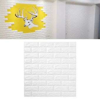 blanco 70x78CM Espuma resistente al agua 3D pared de ladrillo pegatinas Decoración DIY auto adhesivo del papel pintado 