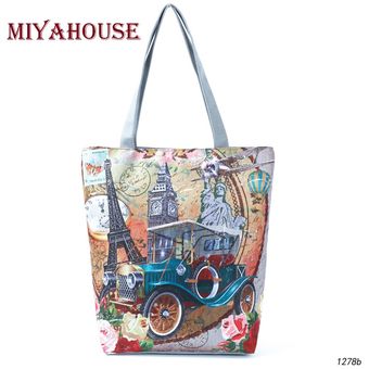 Bolsa de mano de lona Miyahouse-Bolso de hombro Vintage para mujer 