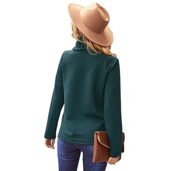 Suéter Turtleneck Knitwear Color sólido de las mujeres suéter de moda cálido 